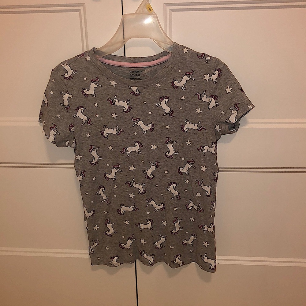 Kid clothes with unicorn white pink and gray